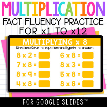 Preview of Multiplication Fact Fluency Practice Digital Resource for Google Slides ™ 3.OA.7