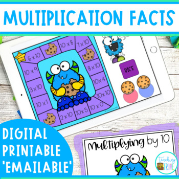 Preview of Multiplication Facts Practice Digital Printable Games