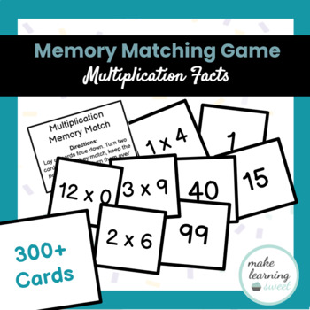 Preview of Multiplication Facts Practice Game - Memory Matching Game Center