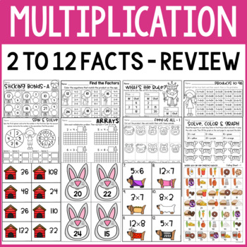 Preview of Multiplication Facts Practice Review Worksheets (Times 2 to 12 Facts)