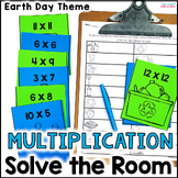 Multiplication Facts Practice - Solve the Room - Earth Day