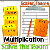Multiplication Facts Practice - Solve the Room - Easter Ma