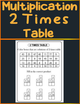 Preview of Multiplication Facts Practice Worksheets And Activities 2 Times Table