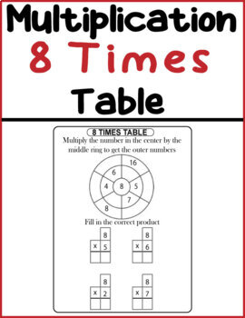 Preview of Multiplication Facts Practice Worksheets And Activities 8 Times Table