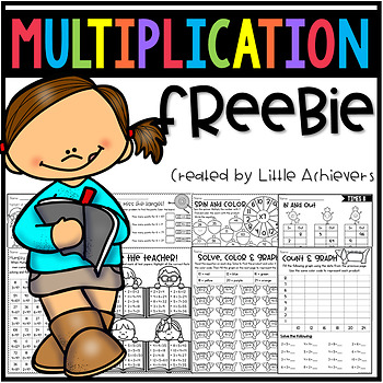Preview of Multiplication Facts Practice Worksheets Packet FREEBIE