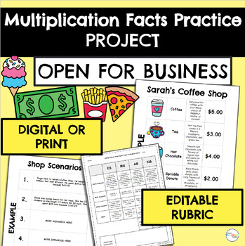 Preview of Multiplication Facts Project | Multiplication Fact Project | Create A Store