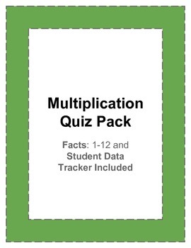 Preview of Multiplication Facts Quiz