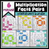 Multiplication Facts Review Worksheet BUNDLE (6 Pairs)