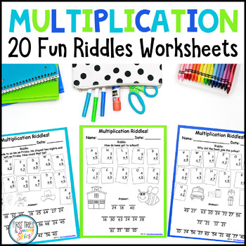 Preview of Multiplication Facts Riddles - Single Digit Multiplication Worksheets - Fluency