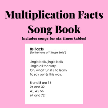 Preview of Multiplication Facts Song Book