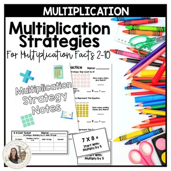 Preview of Multiplication Facts Strategies Practice, Slideshow, Flashcards, Assessment