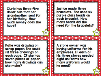 Multiplication Facts Task Cards - Three Times Tables | TPT