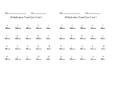 Multiplication Facts Timed Quizzes 0-12