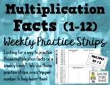 Multiplication Facts - Weekly Practice Strips