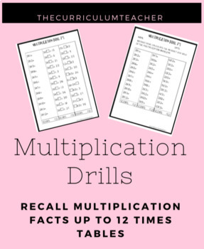 Preview of Multiplication Drills PACK (Times Tables Worksheets)