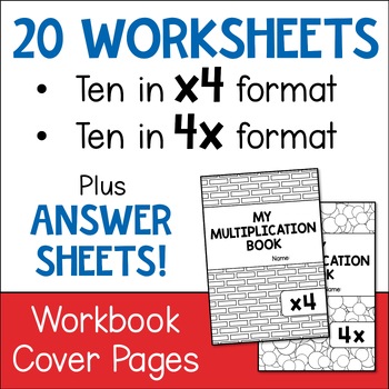 multiplication facts worksheets 4x and x4 versions printable and digital