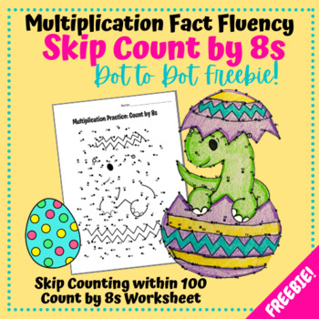 Preview of Multiplication Facts Worksheets - Skip Counting Dot to Dots - Easter FREEBIE
