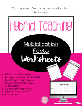 Preview of Multiplication Facts Worksheets for Hybrid Learning
