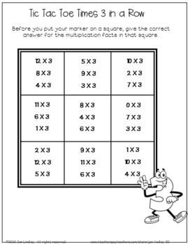 multiplication facts x3 practice activities by jan lindley tpt