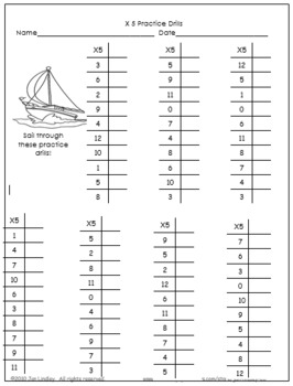 Multiplication Facts X5 Practice Activities by Jan Lindley ...