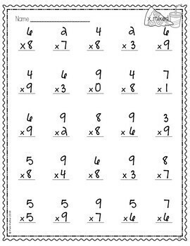 multiplication fact worksheets to 9 x 9 by walk with me a