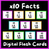 Multiplication Facts x10 Digital Flash Cards | Google Slides