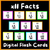 Multiplication Facts x11 Digital Flash Cards | Google Slides