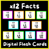 Multiplication Facts x12 Digital Flash Cards | Google Slides