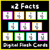 Multiplication Facts x2 Digital Flash Cards | Google Slides
