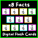 Multiplication Facts x8 Digital Flashcards | Google Slides
