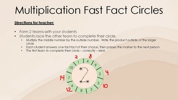 Preview of Multiplication Fast Fact Circles