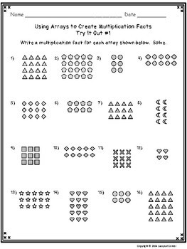 worksheets math grade 7 Using for   Multiplication Multiplication Files Arrays