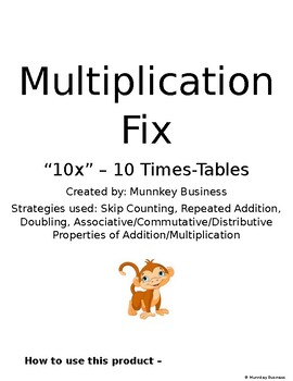 Preview of Multiplication Fix - "10x" Worksheets & Pre/Post Tests