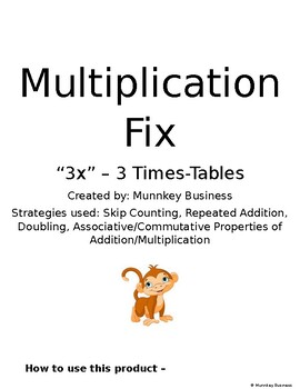 Preview of Multiplication Fix - "3x" Worksheets & Pre/Post Tests