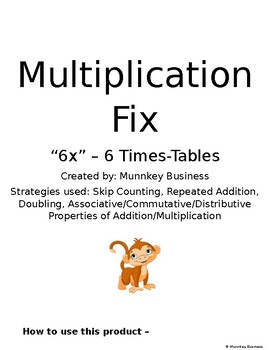 Preview of Multiplication Fix - "6x" Worksheets & Pre/Post Tests