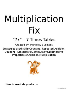 Preview of Multiplication Fix - "7x" Worksheets & Pre/Post Tests