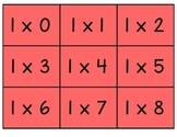 Multiplication Flash Cards 0 - 12, Horizontal, with Answer