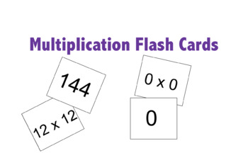 multiplication flash cards 0 12 times tables tpt