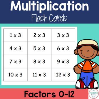 Preview of Multiplication Flash Cards 0-12 | With Answers on Back