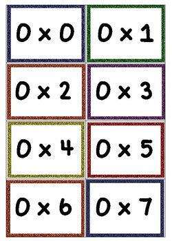 Times tables flash cards 1-12 pocket size & A5 fraction decimal percentage wall 