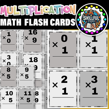 Preview of Multiplication Flash Cards 0 to 20| Multiplication Math Fact Flashcards