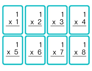 Preview of Printable Multiplication Flash Cards Facts 0-12