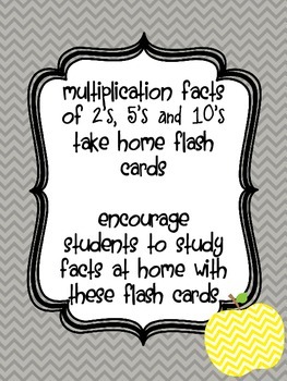 Preview of Multiplication Flash Cards {2's, 5's and 10's} Singapore Math