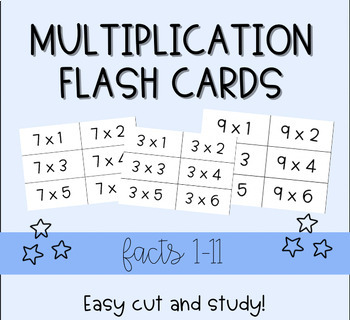 Multiplication Flash Cards by Morgan Laflin | TPT