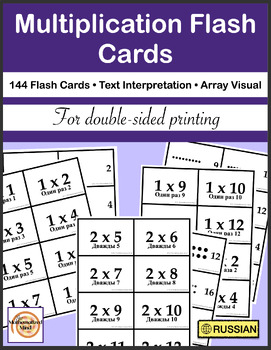 Multiplication Flash Cards - Array & Text - (for dual-sided printer ...