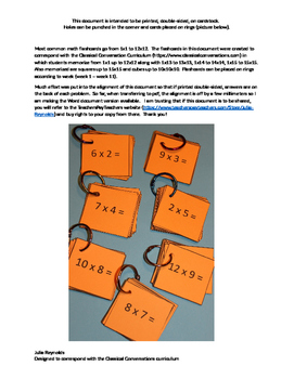 Preview of Multiplication Flash Cards 1s-12s, Squares, Cubes