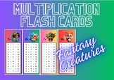 Multiplication Flash Cards: Cute Kawaii Fantasy Creatures Raibow