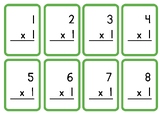 Multiplication Flash Cards Math Fact Fluency Practice Set 