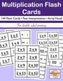 Multiplication Flash Cards - w/ Array & Text - (for dual-s
