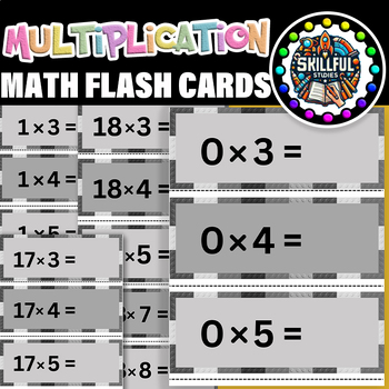 Preview of Multiplication Flash Cards to 20| Multiplication Math Fact Flashcards Printable